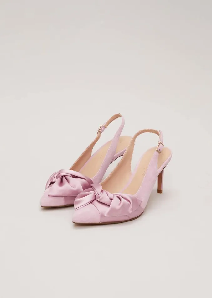 Twist Front Slingback Shoes Pink Women Phase Eight Occasion Shoes