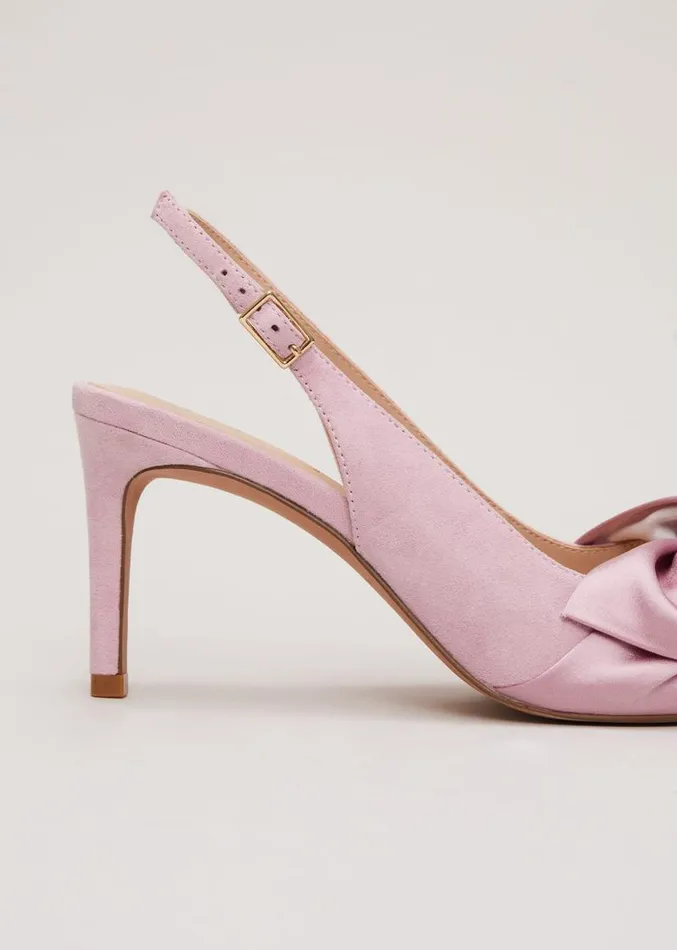 Twist Front Slingback Shoes Pink Women Phase Eight Occasion Shoes