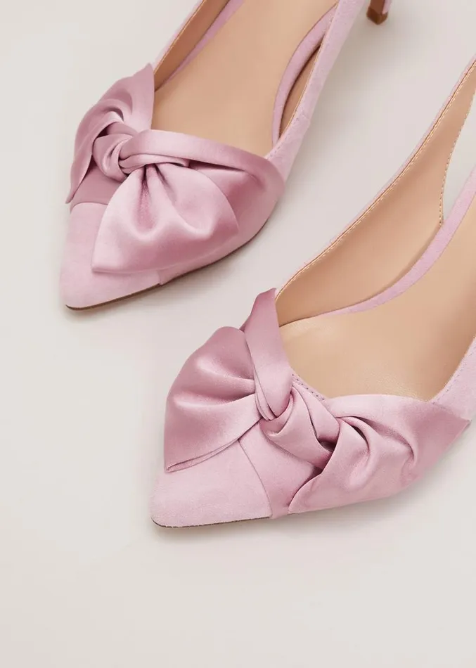Twist Front Slingback Shoes Pink Women Phase Eight Occasion Shoes