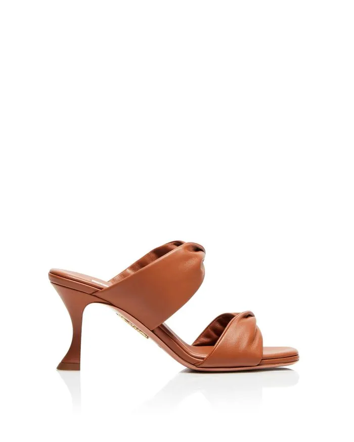 Twist Sandal 75 Brown Women Aquazzura Slides and Mules Twist Sandal 75 Brown Women Aquazzura Slides and Mules