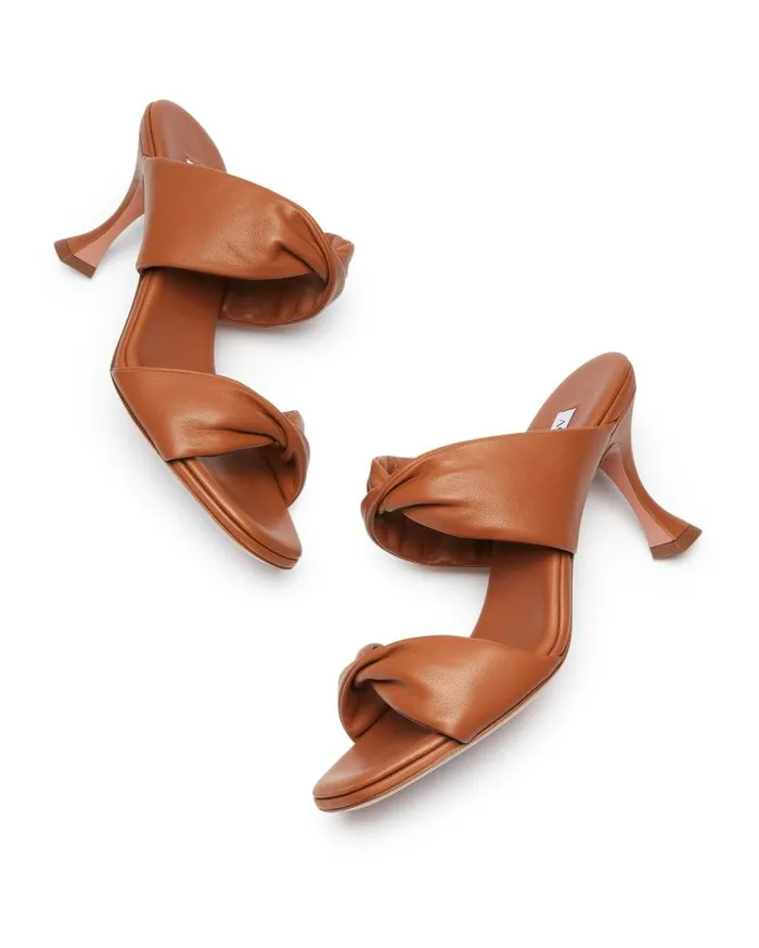 Twist Sandal 75 Brown Women Aquazzura Slides and Mules Twist Sandal 75 Brown Women Aquazzura Slides and Mules