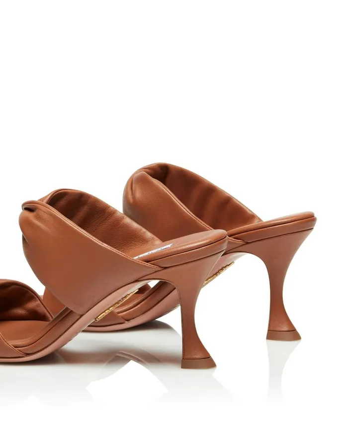 Twist Sandal 75 Brown Women Aquazzura Slides and Mules Twist Sandal 75 Brown Women Aquazzura Slides and Mules