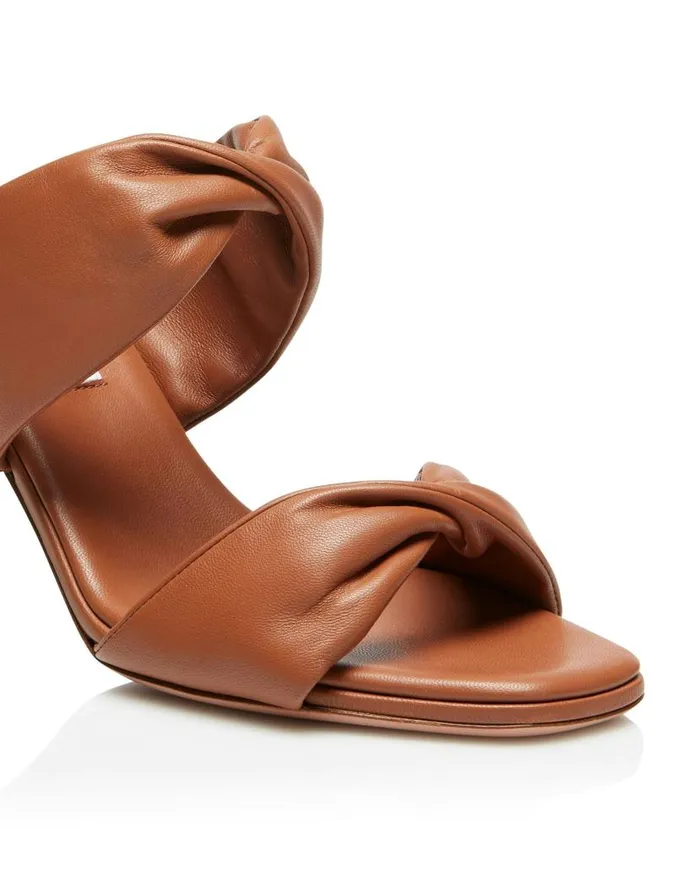 Twist Sandal 75 Brown Women Aquazzura Slides and Mules Twist Sandal 75 Brown Women Aquazzura Slides and Mules