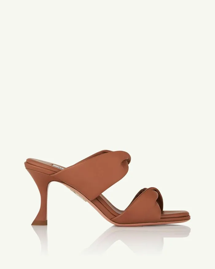 Twist Sandal 75 Brown Women Aquazzura Slides and Mules Twist Sandal 75 Brown Women Aquazzura Slides and Mules