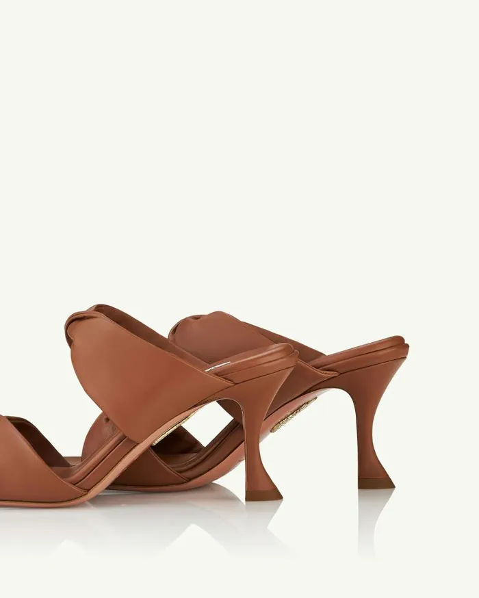 Twist Sandal 75 Brown Women Aquazzura Slides and Mules Twist Sandal 75 Brown Women Aquazzura Slides and Mules