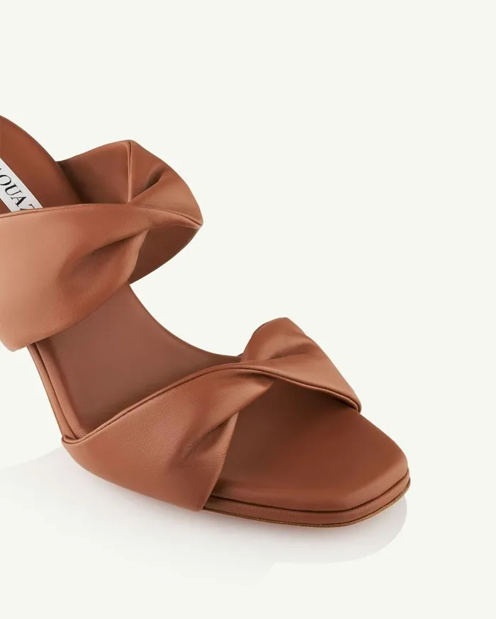 Twist Sandal 75 Brown Women Aquazzura Slides and Mules Twist Sandal 75 Brown Women Aquazzura Slides and Mules