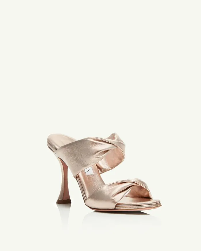 Twist Sandal 95 Gold Women Aquazzura Sandals