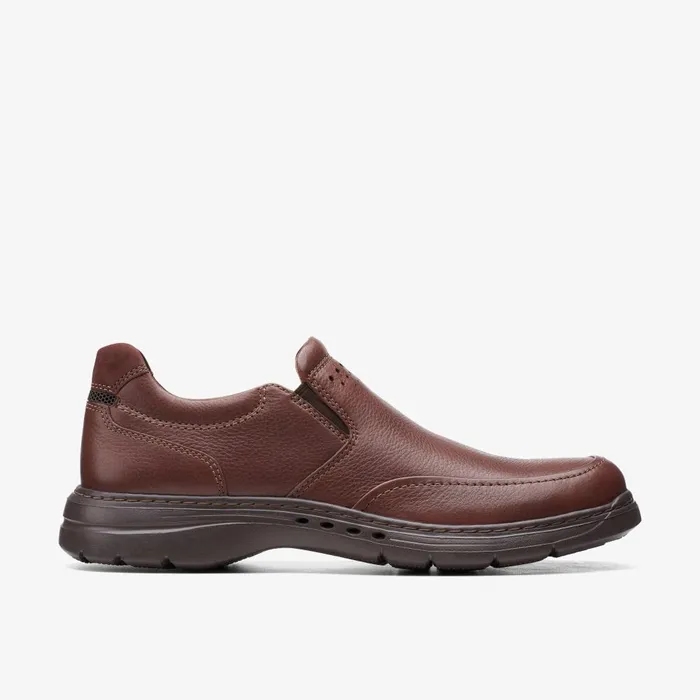 Un Brawley Step Mahogany Leather Men Clarks Casual Dress Shoes