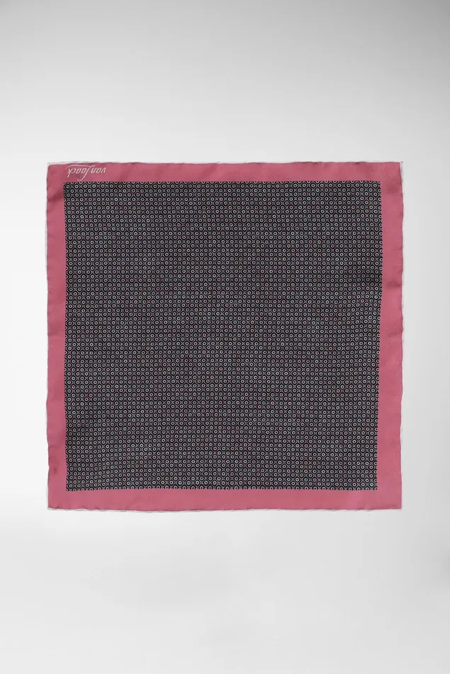 Van Laack Accessories Men Printed Cotton Pocket Square Blue Redpink