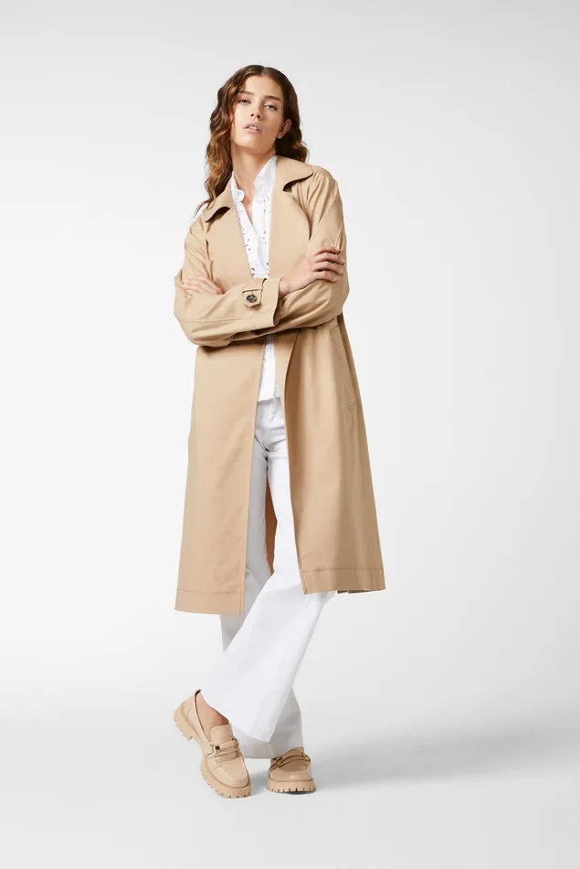 Van Laack Blazers Women Trench Coat With Dropped Shoulders And Belted Waist Stretch Cotton Twill Blend Van Laack Blazers Women Trench Coat With Dropped Shoulders And Belted Waist Stretch Cotton Twill Blend