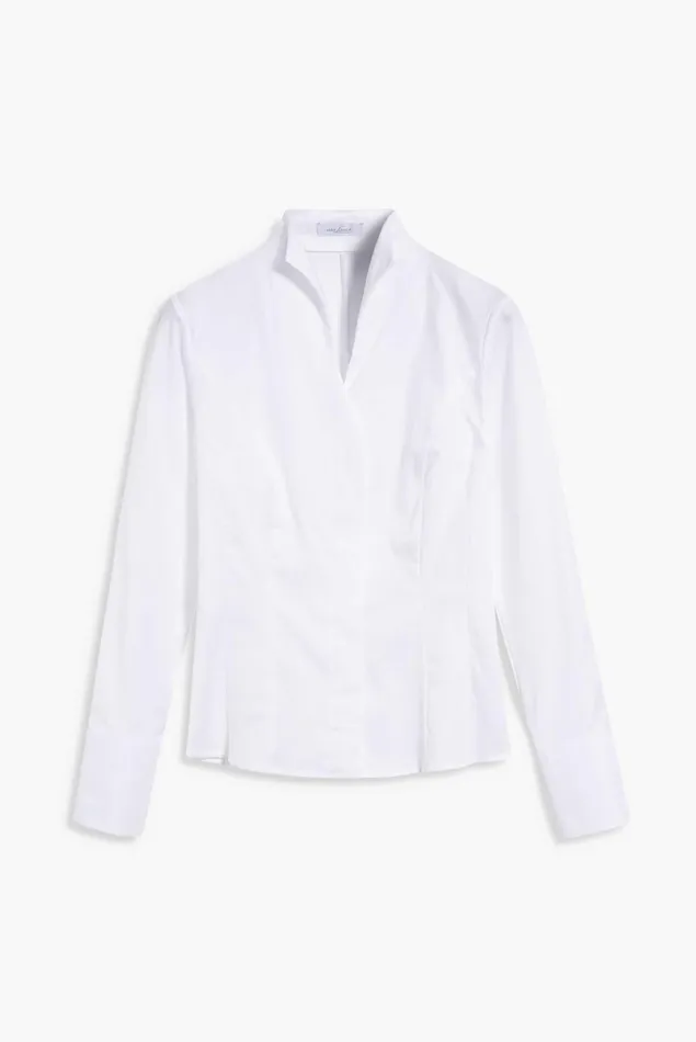 Van Laack Business Blouses Women Chalice Collar Blouse White