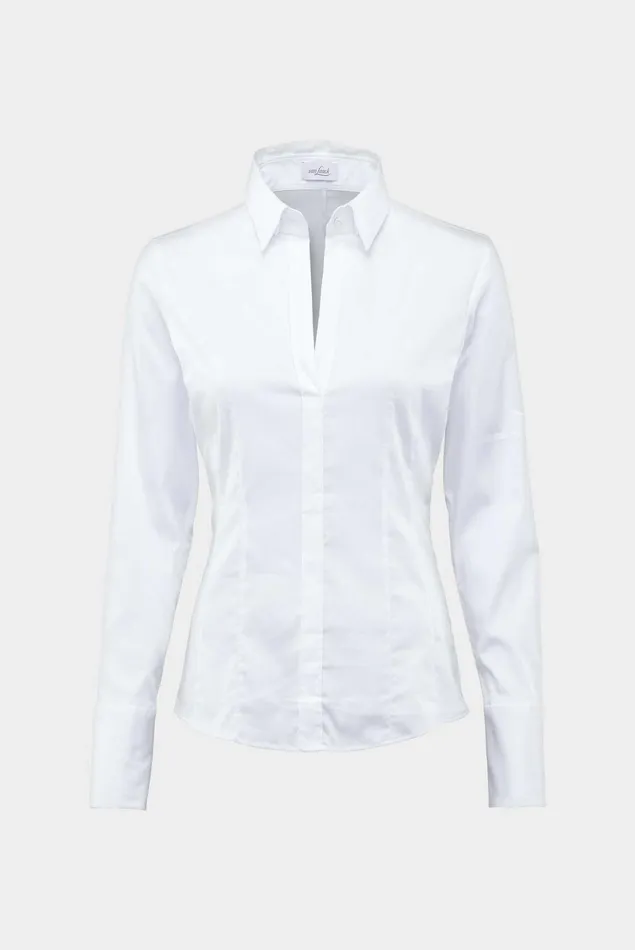 Van Laack Business Blouses Women Conny 8211 Slim Fit Uni Stretch Blouse With Zippers