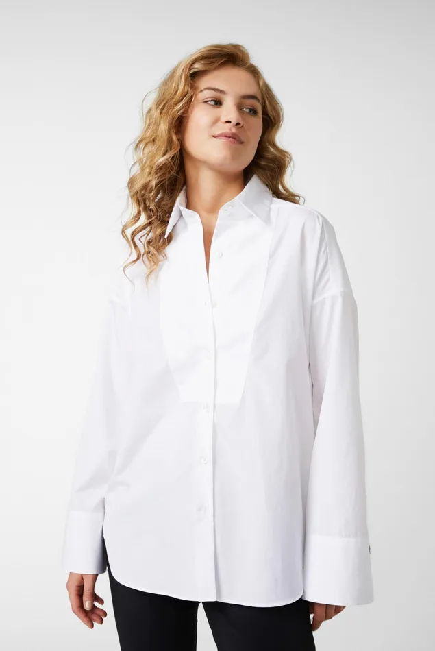 Van Laack Business Blouses Women Oversized Shirt Blouse With A Pliss
