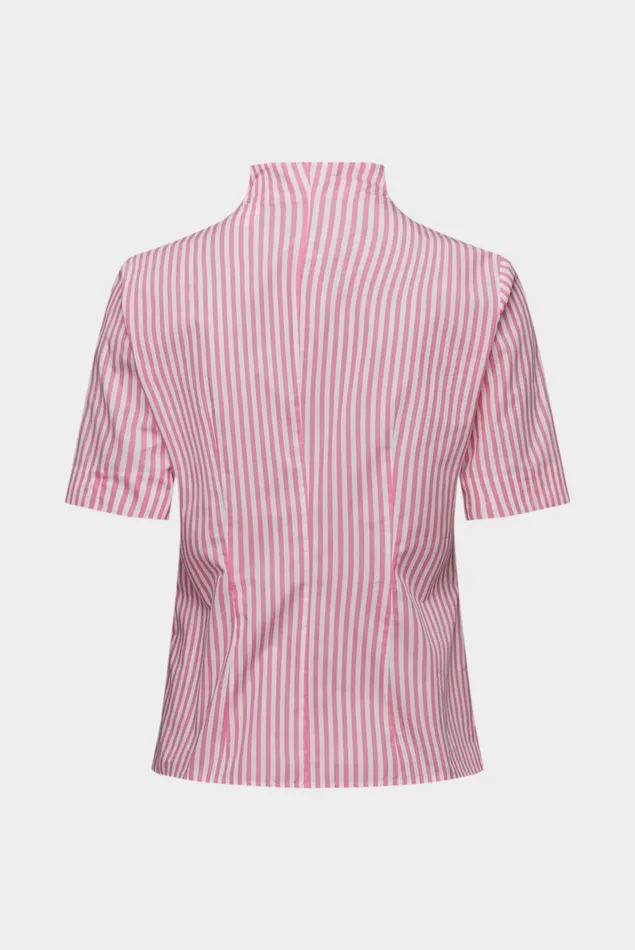 Van Laack Business Blouses Women Striped Cupcollar Blouse In Red Cotton Poplin Van Laack Business Blouses Women Striped Cupcollar Blouse In Red Cotton Poplin