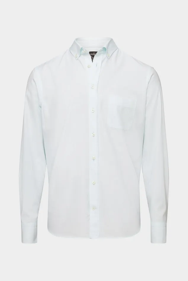 Van Laack Casual Shirts Men Buttondown Oxford Hem In A Soft Wash Aqua Van Laack Casual Shirts Men Buttondown Oxford Hem In A Soft Wash Aqua