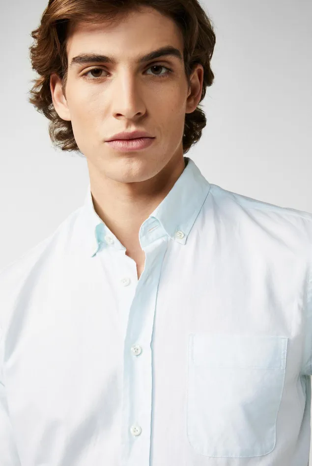 Van Laack Casual Shirts Men Buttondown Oxford Hem In A Soft Wash Aqua Van Laack Casual Shirts Men Buttondown Oxford Hem In A Soft Wash Aqua