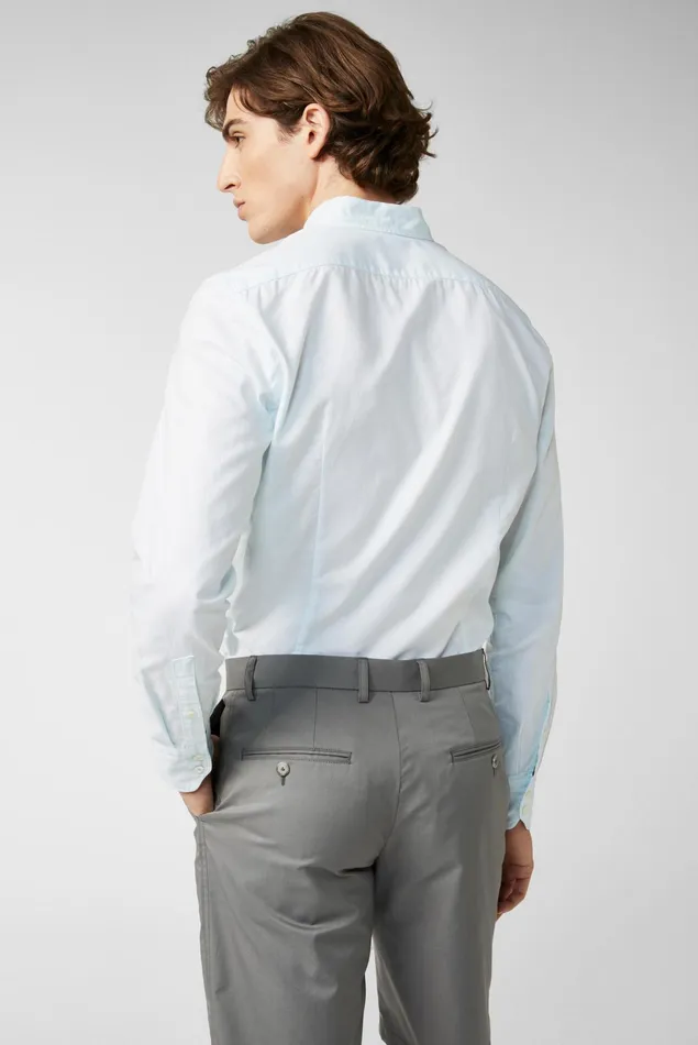 Van Laack Casual Shirts Men Buttondown Oxford Hem In A Soft Wash Aqua Van Laack Casual Shirts Men Buttondown Oxford Hem In A Soft Wash Aqua