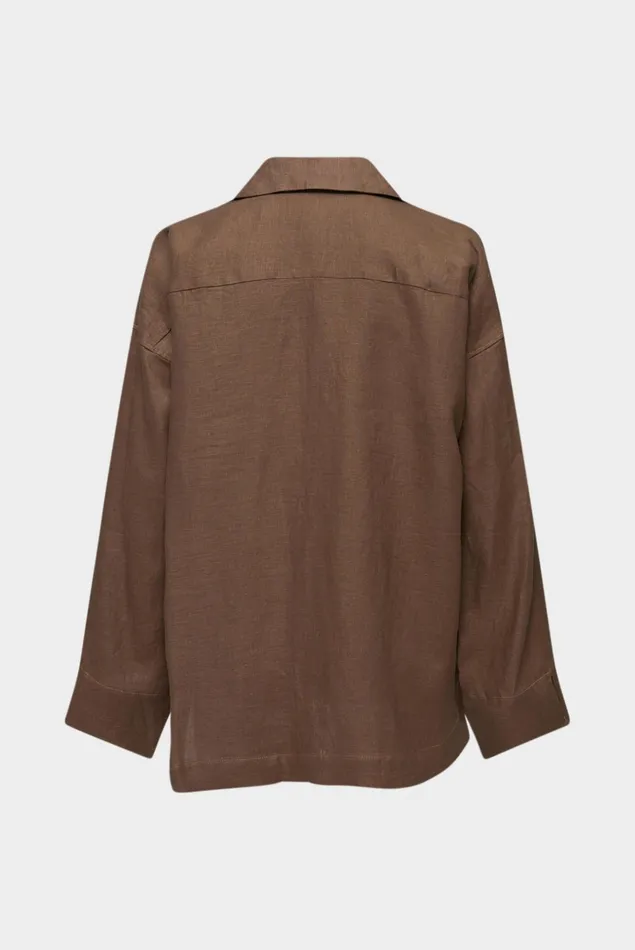 Van Laack Festive Blouses Women Oversize Blouse With Shirt Collar And Vneck Brown Van Laack Festive Blouses Women Oversize Blouse With Shirt Collar And Vneck Brown