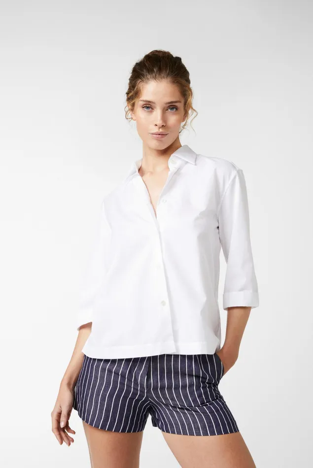 Van Laack Festive Blouses Women Poplin Shirt Blouse With 34 Sleeves
