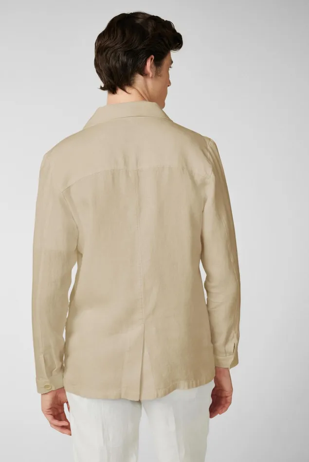 Van Laack Jackets and Vests Men Linen Shirt Jacket With Patch Pockets Beigebrown Van Laack Jackets and Vests Men Linen Shirt Jacket With Patch Pockets Beigebrown