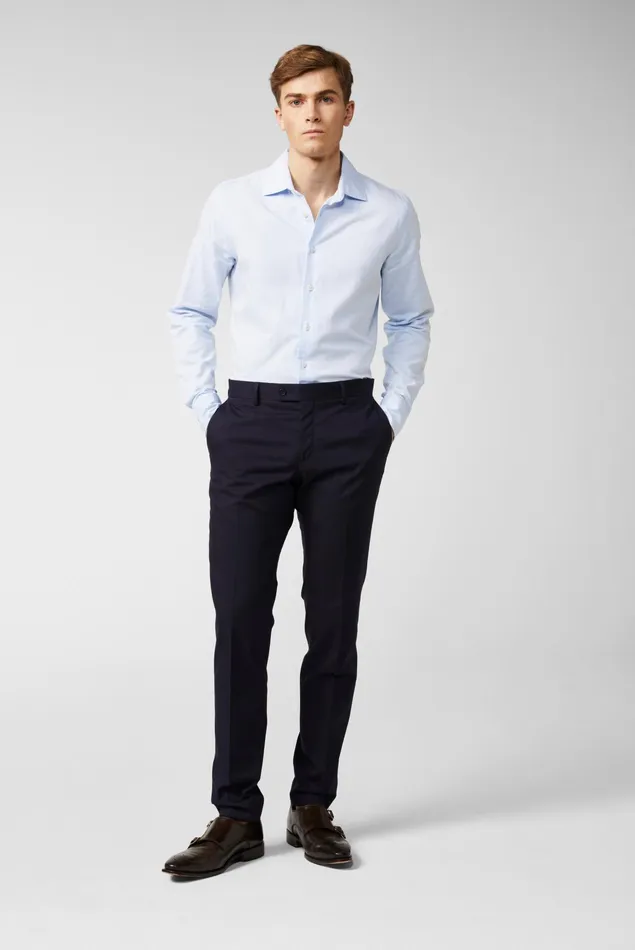 Van Laack Jeans and Pants Men CottonStretch Trousers Slim Fit Blue Van Laack Jeans and Pants Men CottonStretch Trousers Slim Fit Blue