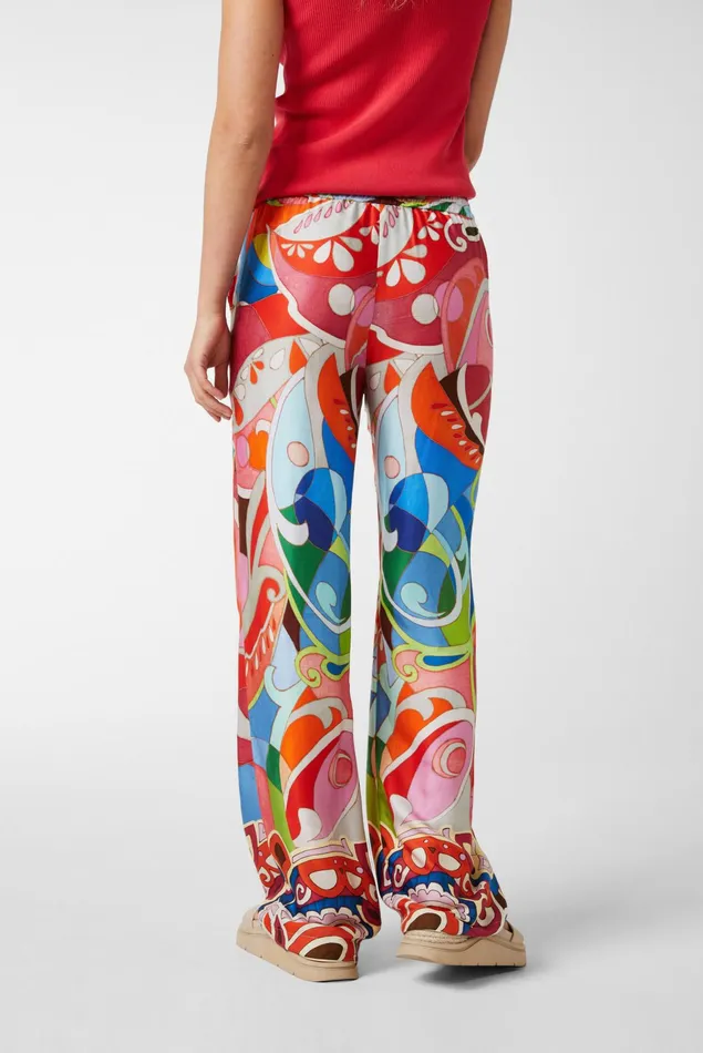 Van Laack Jeans and Pants Women Straight Leg Trousers With Elasticated Waist In Printed Viscose Van Laack Jeans and Pants Women Straight Leg Trousers With Elasticated Waist In Printed Viscose