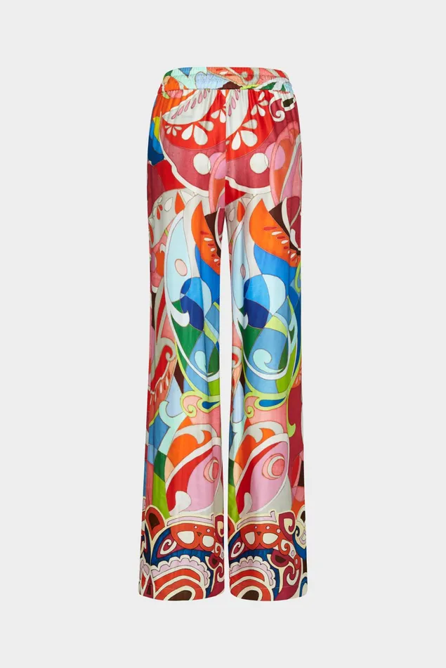 Van Laack Jeans and Pants Women Straight Leg Trousers With Elasticated Waist In Printed Viscose Van Laack Jeans and Pants Women Straight Leg Trousers With Elasticated Waist In Printed Viscose