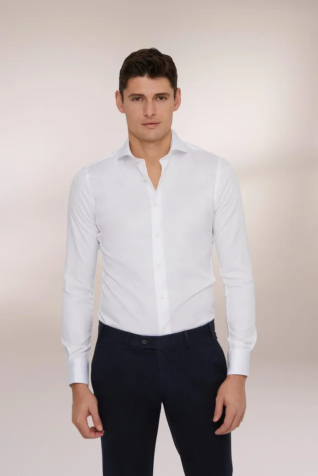 Van Laack SlimFit Shirts Men Perfect Look Fine Twill Hybridshirt