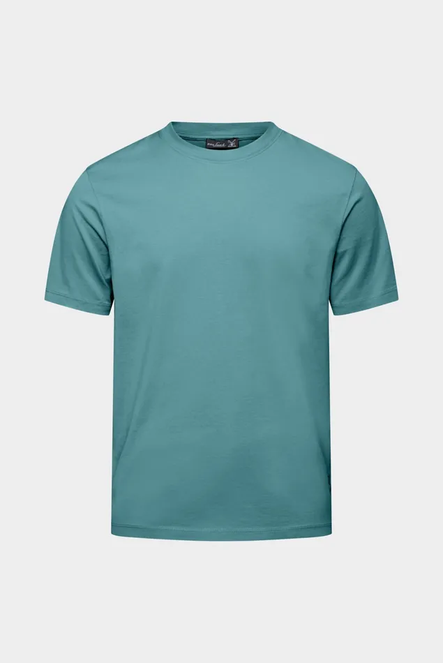 Van Laack TShirts Men TShirt In 100 Long Staple Cotton Aqua