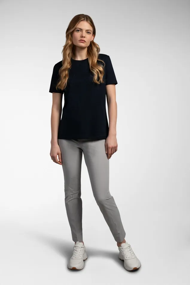Van Laack Tops and TShirts Women MoleenF 8211 Swiss Cotton Jersey Roundneck Tshirt