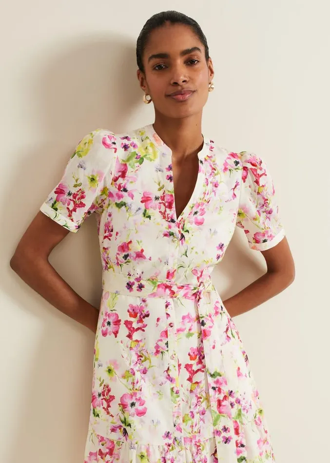 Velma Cotton Mini Dress Ivory Women Phase Eight Dresses