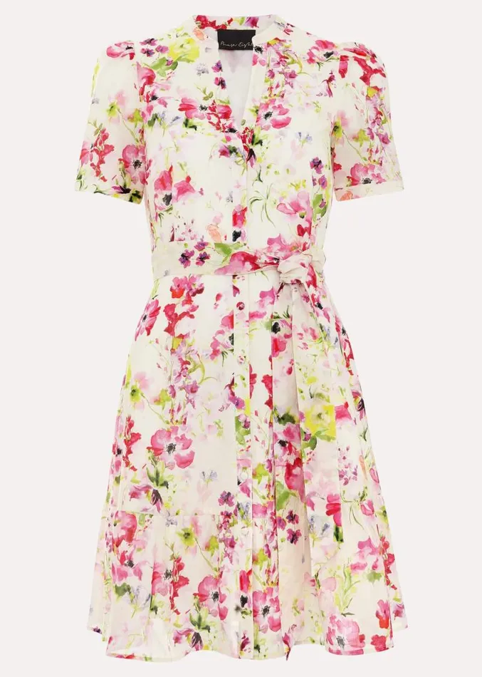 Velma Cotton Mini Dress Ivory Women Phase Eight Dresses