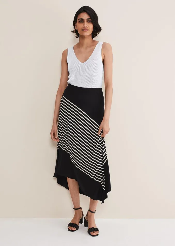 Veritty Stripe Skirt Blackivory Women Phase Eight Skirts