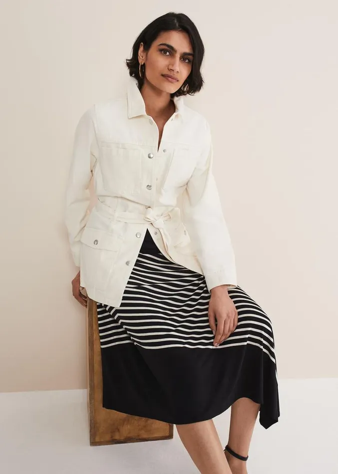 Veritty Stripe Skirt Blackivory Women Phase Eight Skirts