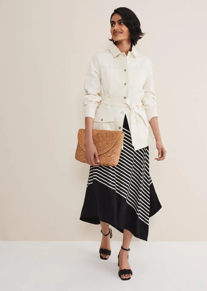 Veritty Stripe Skirt Blackivory Women Phase Eight Skirts