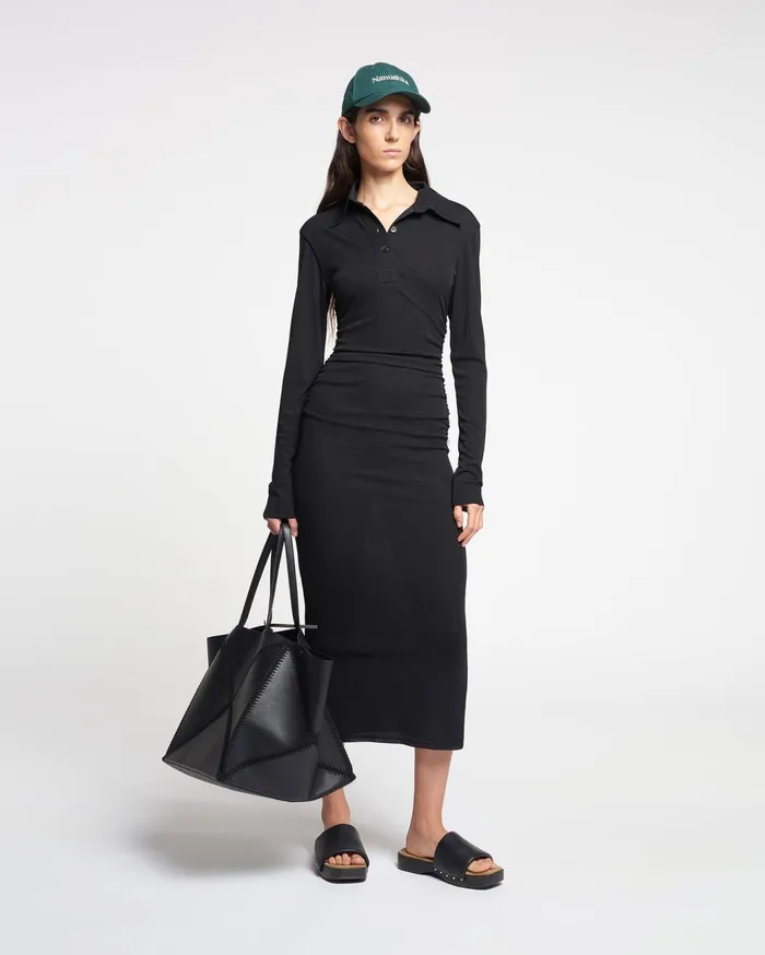 Verity Mesh Jersey Shirt Dress Black Women Nanushka Dresses