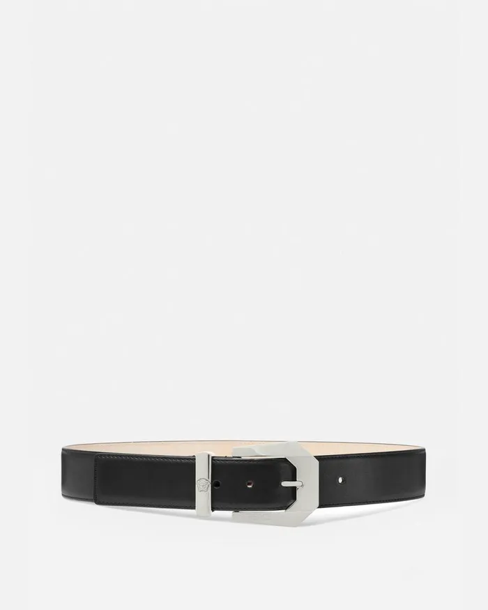 Versace Belts Medusa Heritage Leather Belt 4 Cm Blacksilver 8211 Women