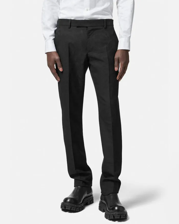Versace Blazers and Suits Barocco Jacquard Formal Trousers Black 8211 Men Versace Blazers and Suits Barocco Jacquard Formal Trousers Black 8211 Men