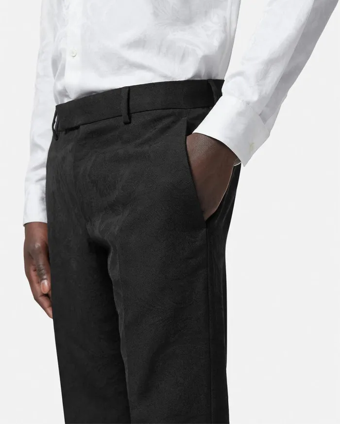 Versace Blazers and Suits Barocco Jacquard Formal Trousers Black 8211 Men Versace Blazers and Suits Barocco Jacquard Formal Trousers Black 8211 Men