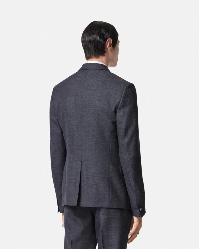 Versace Blazers and Suits Herringbone SingleBreasted Blazer Gray 8211 Men Versace Blazers and Suits Herringbone SingleBreasted Blazer Gray 8211 Men
