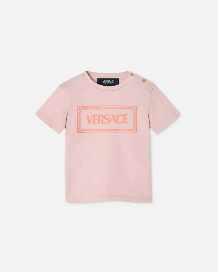 Versace Clothing 90s Vintage Logo Baby TShirt Light Pink 8211 Children