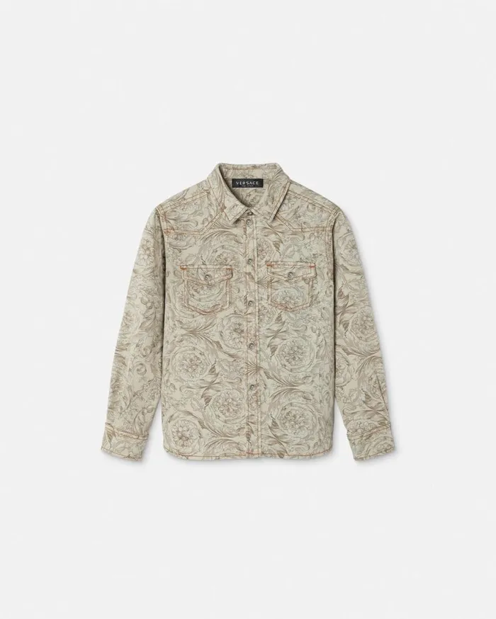 Versace Clothing Barocco Kids Overshirt Beigeprint 8211 Children