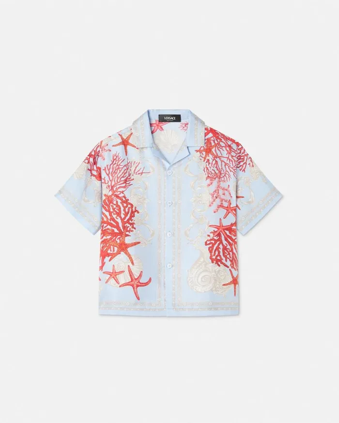 Versace Clothing Barocco Sea Kids Silk Shirt Blueprint 8211 Children