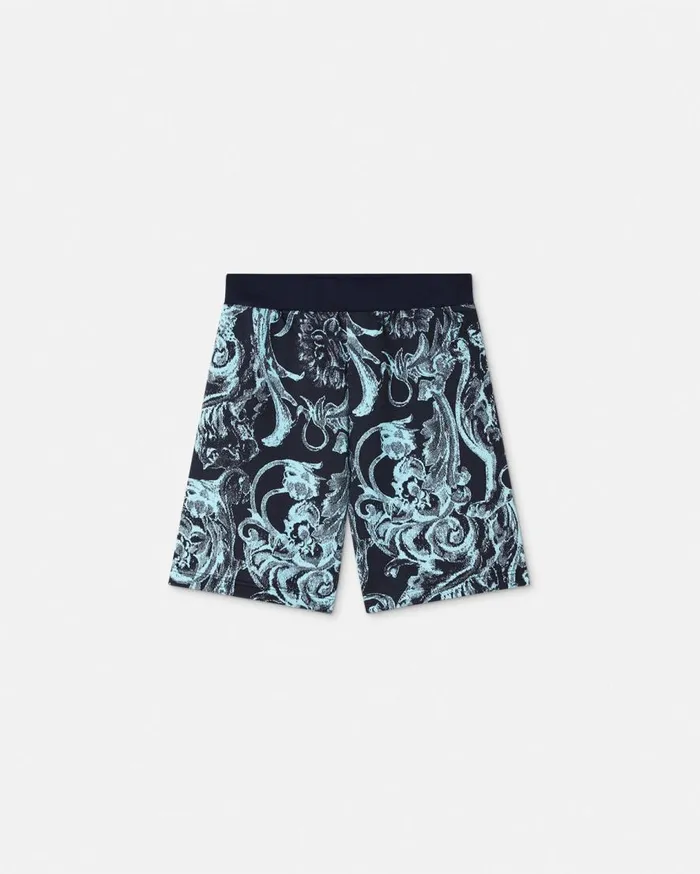 Versace Clothing Barocco Stencil Kids Sweat Shorts Blueprint 8211 Children
