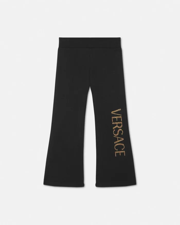 Versace Clothing Crystal Logo Kids Sweatpants Black 8211 Children