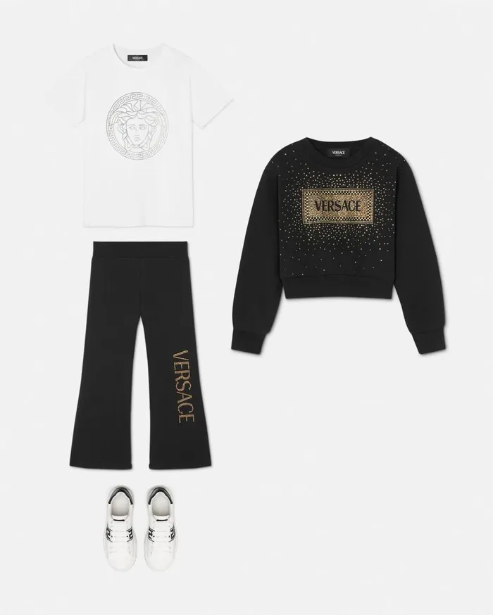 Versace Clothing Crystal Logo Kids Sweatpants Black 8211 Children Versace Clothing Crystal Logo Kids Sweatpants Black 8211 Children