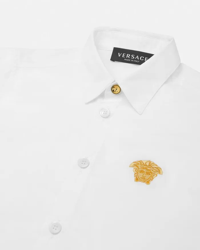 Versace Clothing Embroidered Medusa Kids Shirt Whiteprint 8211 Children Versace Clothing Embroidered Medusa Kids Shirt Whiteprint 8211 Children