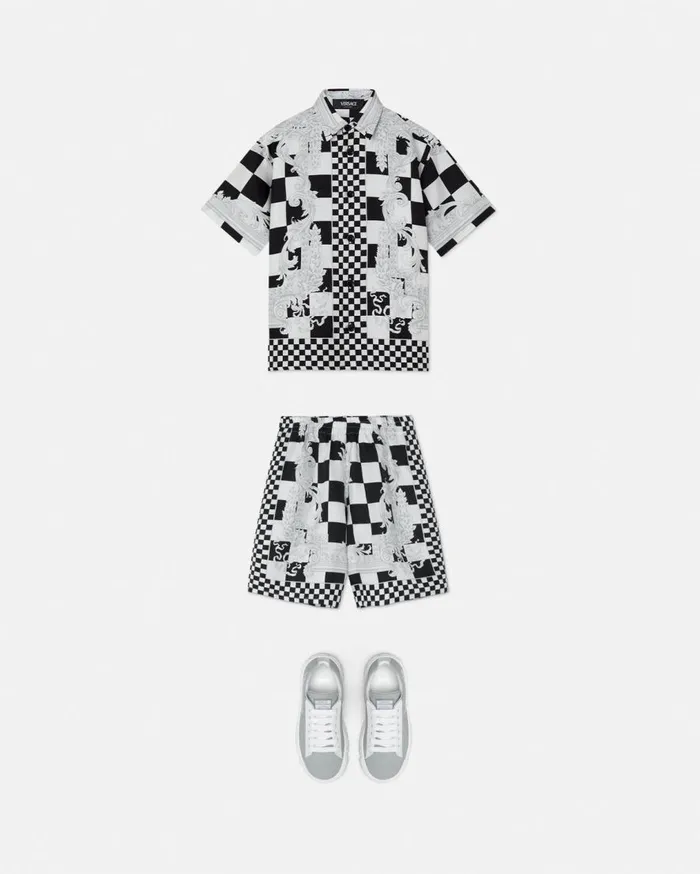 Versace Clothing Medusa Contrasto Kids Silk Shirt Blackprint 8211 Children Versace Clothing Medusa Contrasto Kids Silk Shirt Blackprint 8211 Children