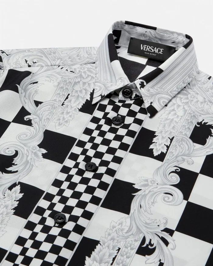 Versace Clothing Medusa Contrasto Kids Silk Shirt Blackprint 8211 Children Versace Clothing Medusa Contrasto Kids Silk Shirt Blackprint 8211 Children