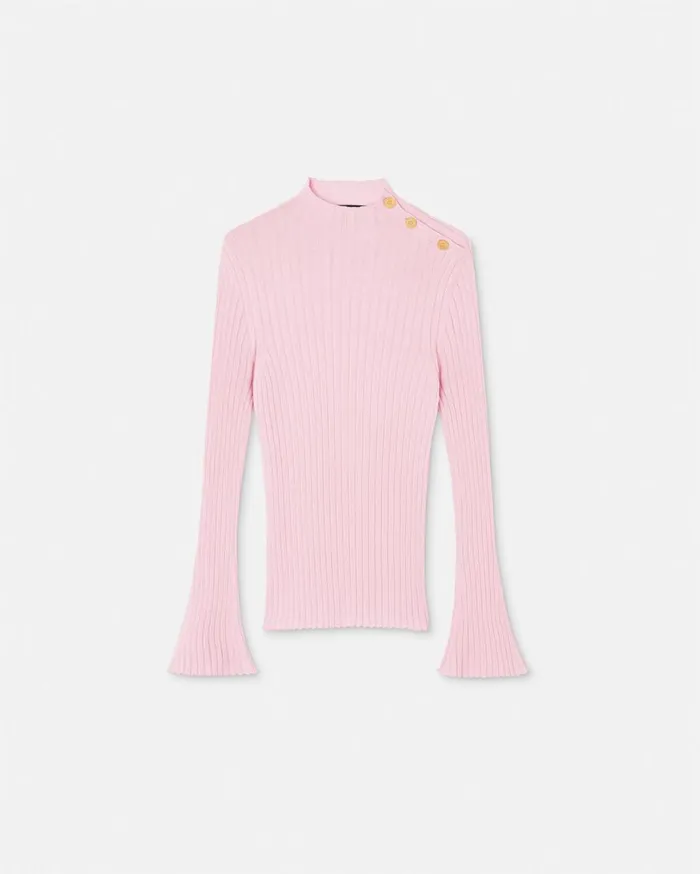 Versace Clothing Medusa Ribbed Knit Kids Sweater Light Pink 8211 Children